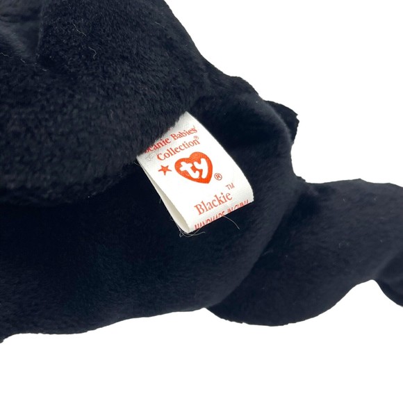 Ty Beanie Baby Babies BLACKIE The Black Bear Original Vintage Plush Stuffed Toy - Picture 10 of 11